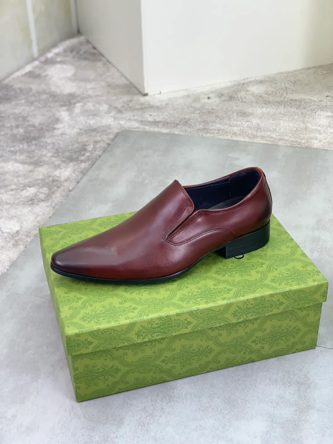 Men's Men's Shoes 💰P500 [New Style] 💰💎💎💎 [Gucci] GUCCI high-end men's formal business leather shoes, original order 1:1! Original imported high-end calfskin, original metal buckle, imported first-layer pigskin lining for feet, original high-end outsole, men's shoe size: 38-44